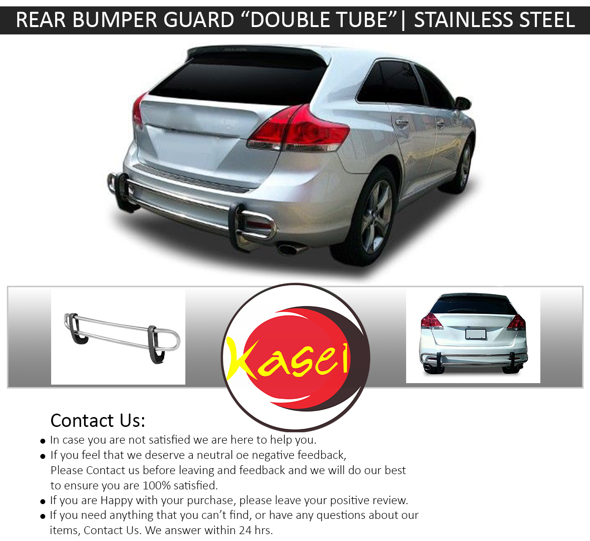Kasei Rear Bumper Guard Double Tube Stainless Steel fit 2018-2019